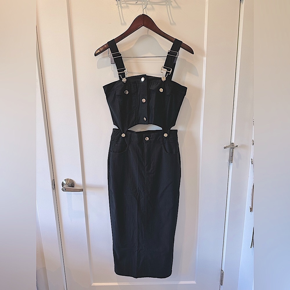 La Diosa Midi Dress Overall Style With Detachable Skirt-Top size S